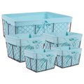 Design Imports Assorted Rustic Bronze Chicken Wire Aqua Liner Basket - Set of 5 Z01535